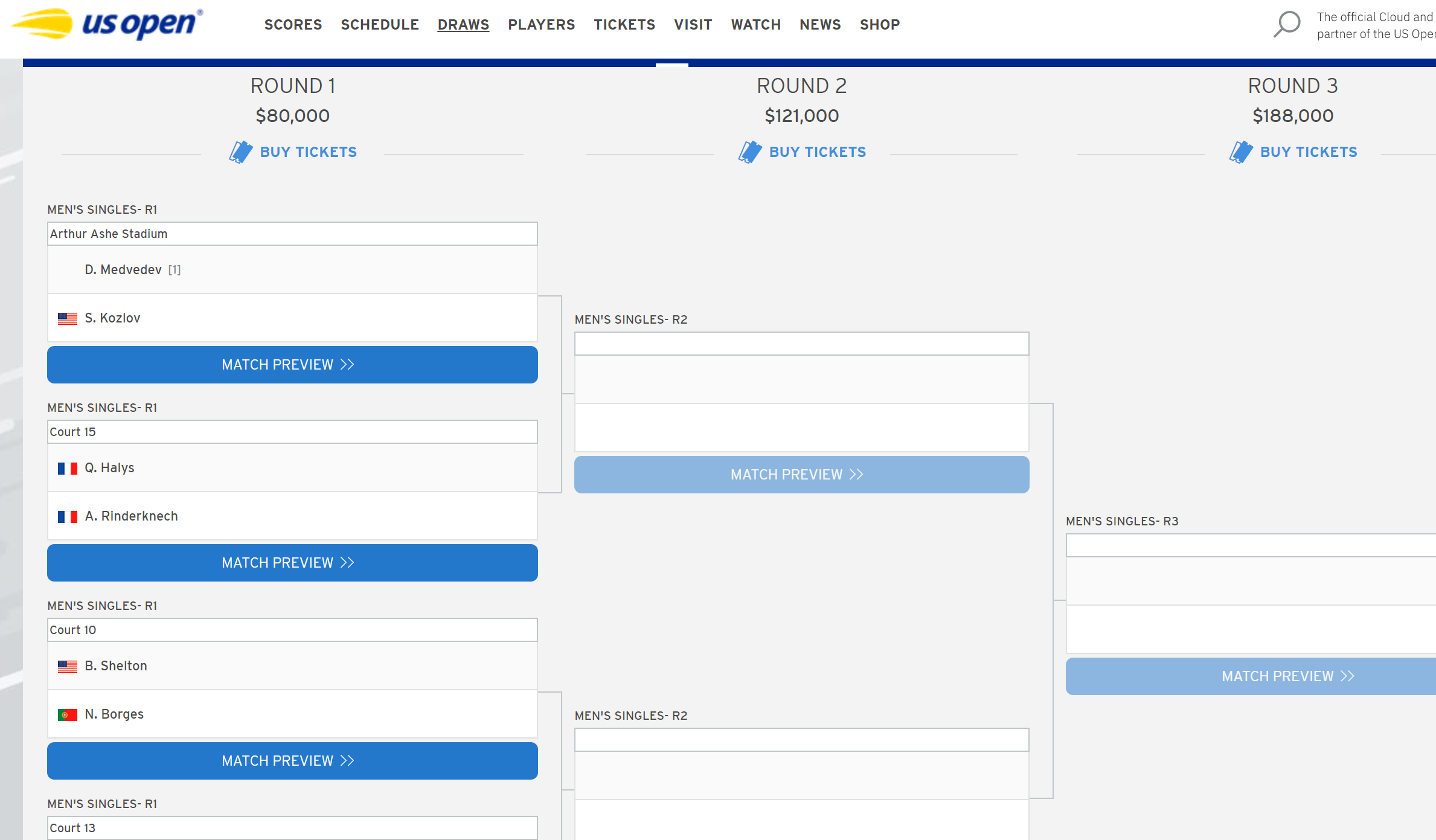US Open tennis 2022 Draw Waadty by Mr.DANDY